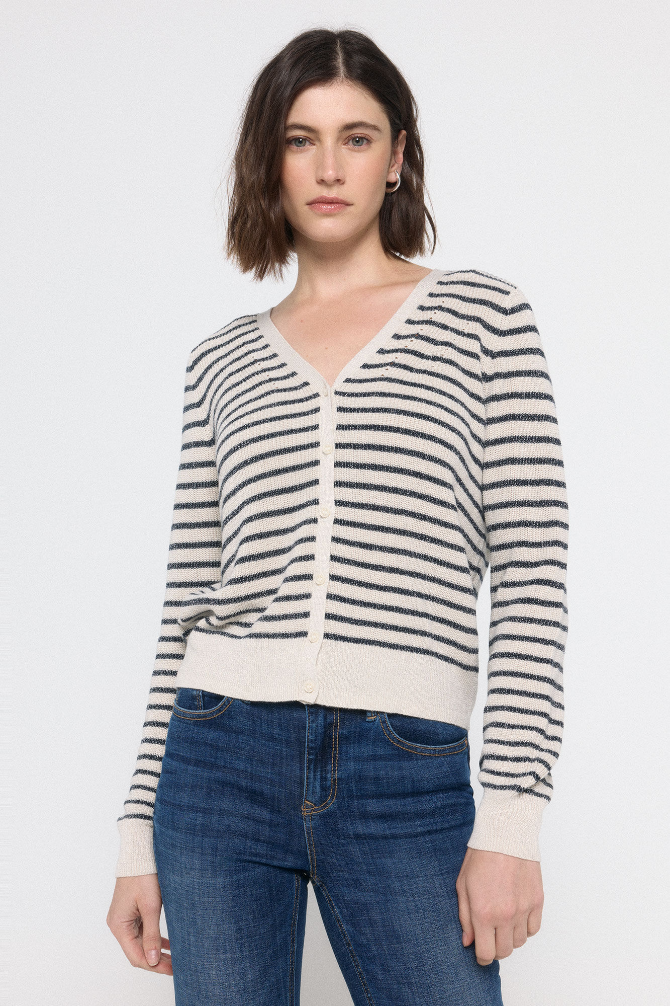 Vero Moda Jaqueta lurex gola manga comprida com bico