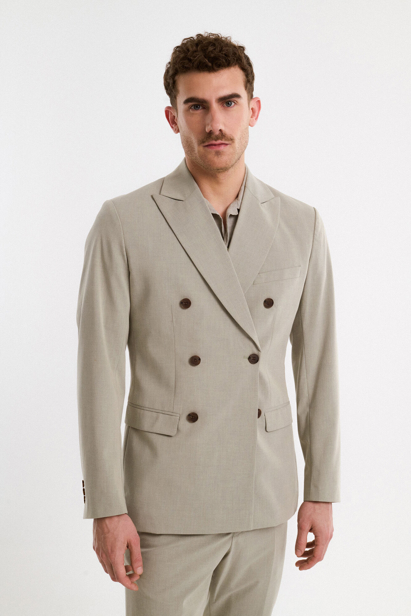 Selected Americana de traje cruzada Slim Fit con doble botonadura