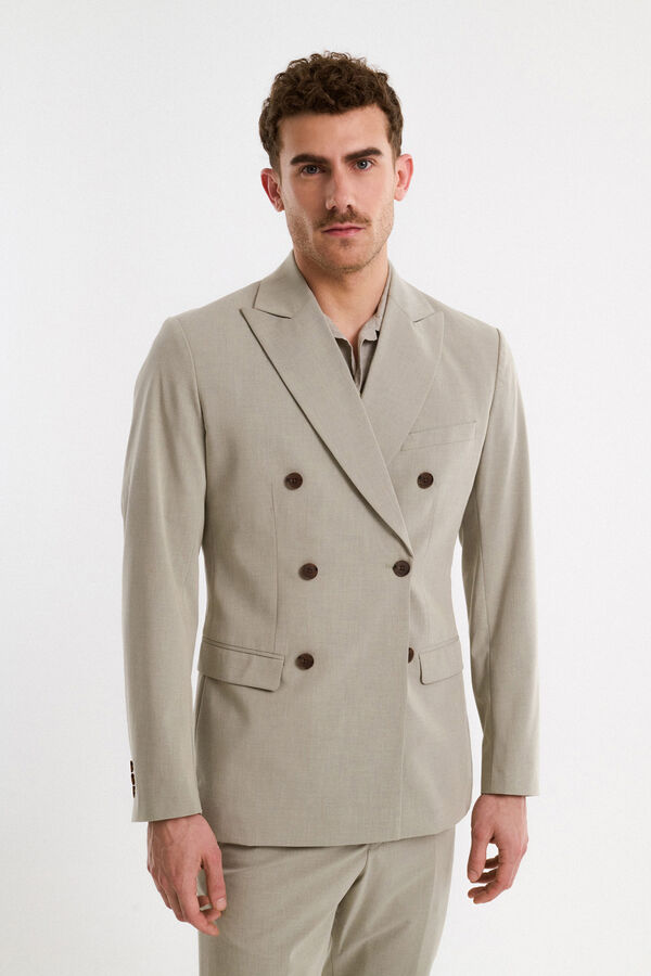 Selected Americana de traje cruzada Slim Fit con doble botonadura Verde