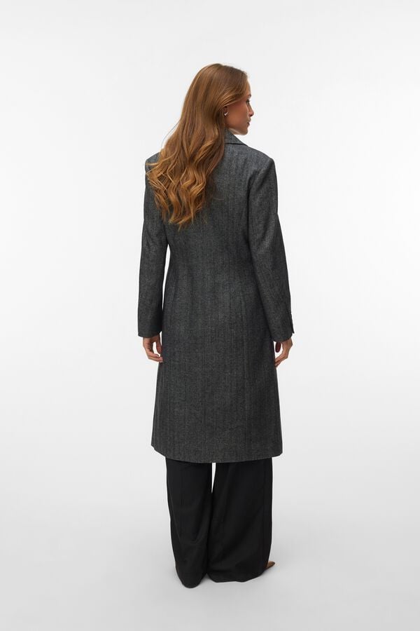Vero Moda Sobretudo cl&aacute;ssico de alfaiate Preto