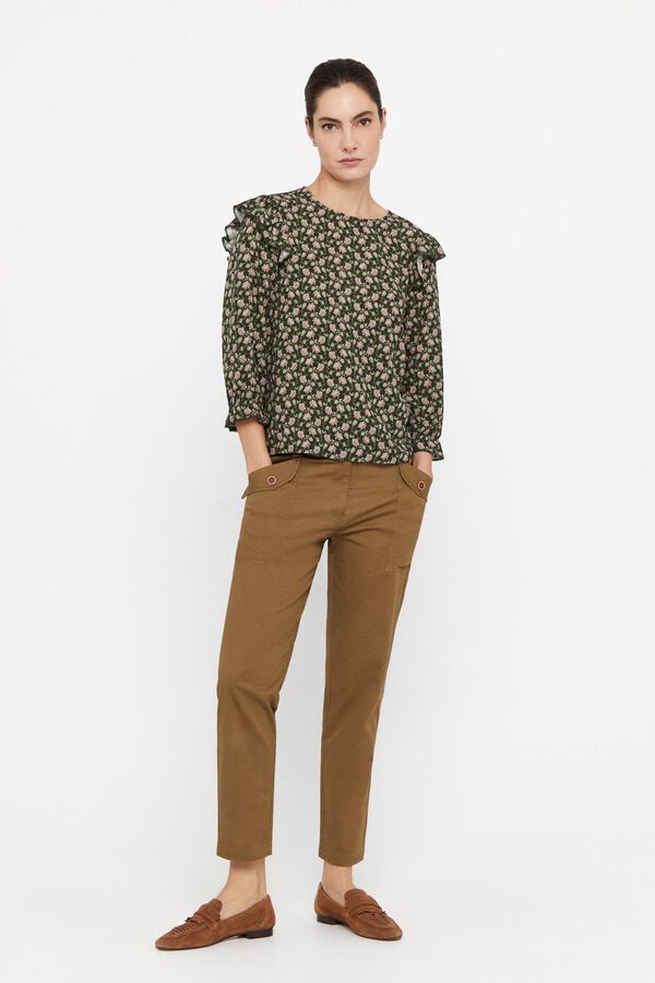 Cortefiel Top combinado folho Multicolorido