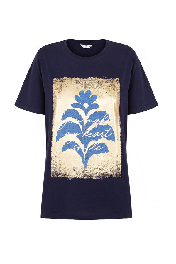 Cortefiel T-shirt estampado floral Azul