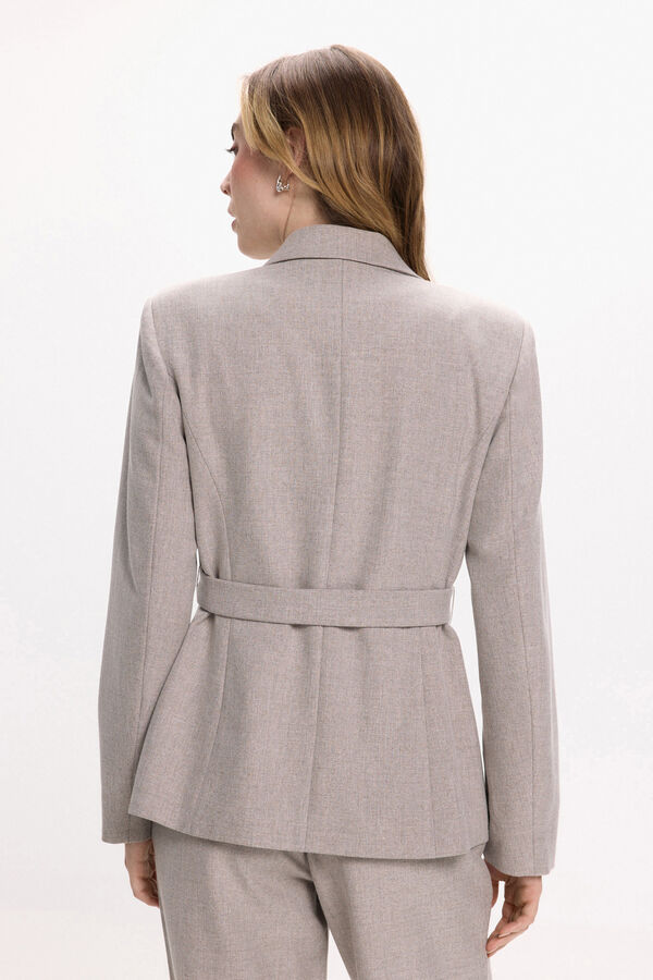 Vila Americana abotonada cruzada Gris