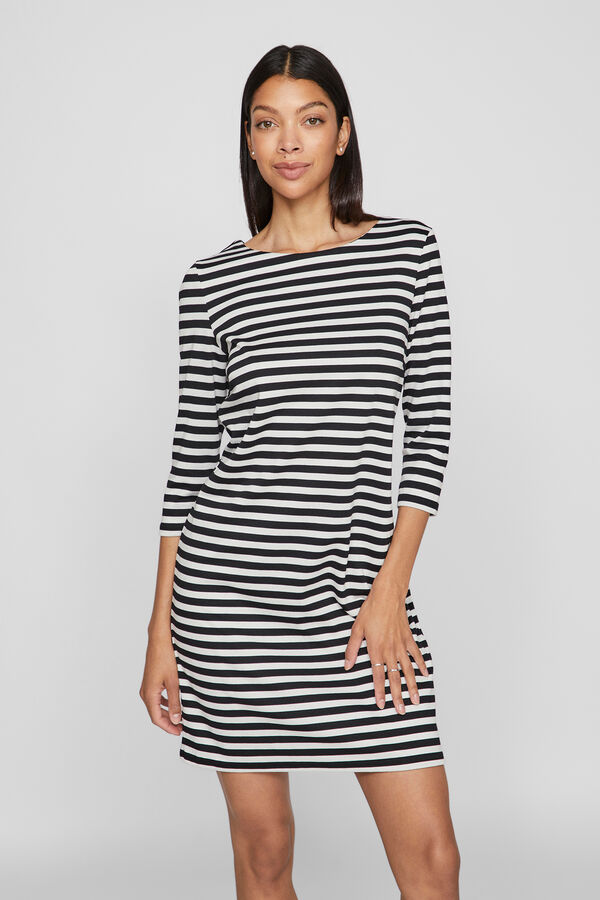 Vila Short striped dress Preto