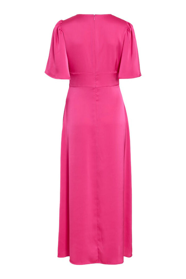 Vila Vestido midi satinado de fiesta Fucsia