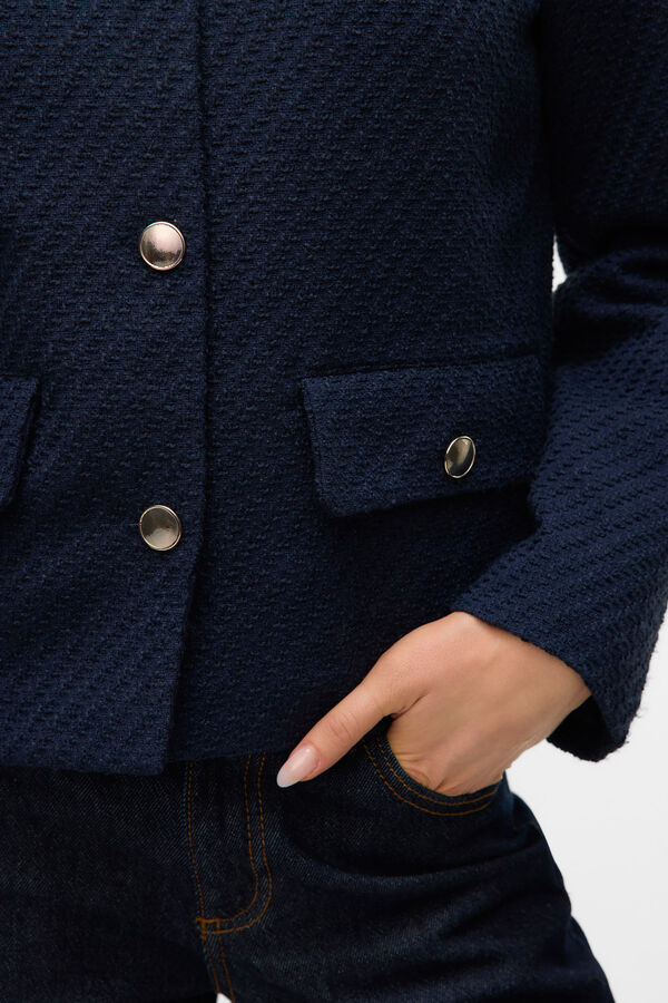 Vero Moda Chaqueta corta de Tweed Azul marino