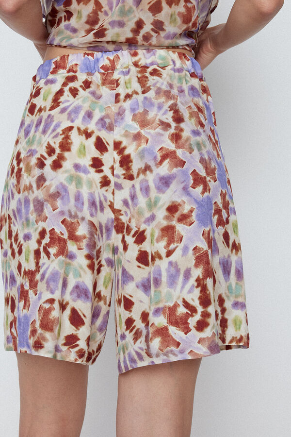 Slowlove Bermuda flu&iacute;da estampada Estampado morado