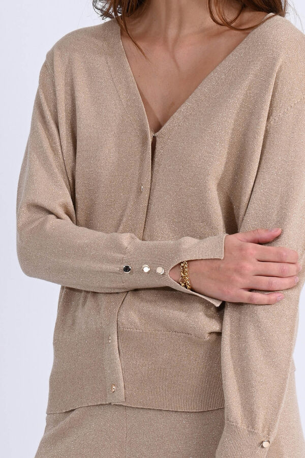 Molly Bracken Cardigan em tecido brilhante Tostado