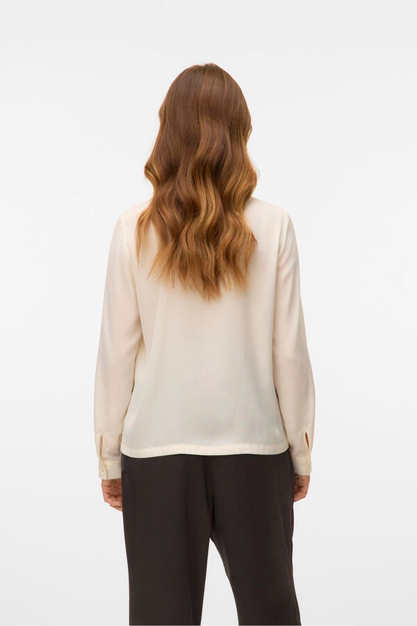 Vero Moda Camisa manga larga detalle lazada Blanco