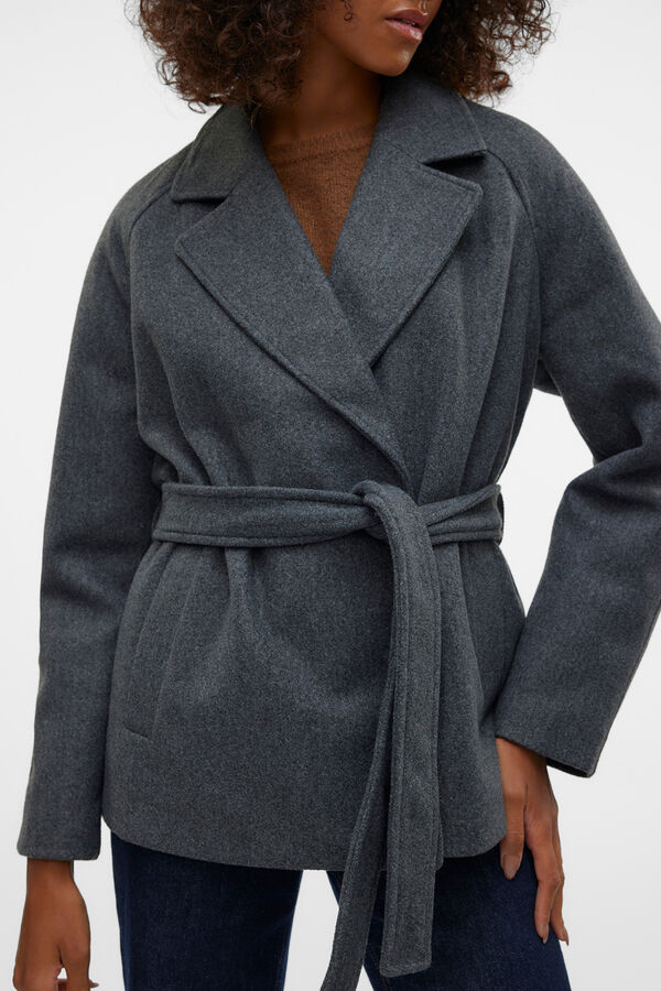 Vero Moda Chaqueta corta de pa&ntilde;o Gris oscuro