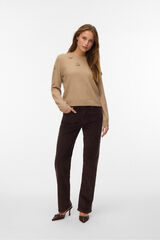 Vero Moda Camisola de malha com gola redonda  Castanho