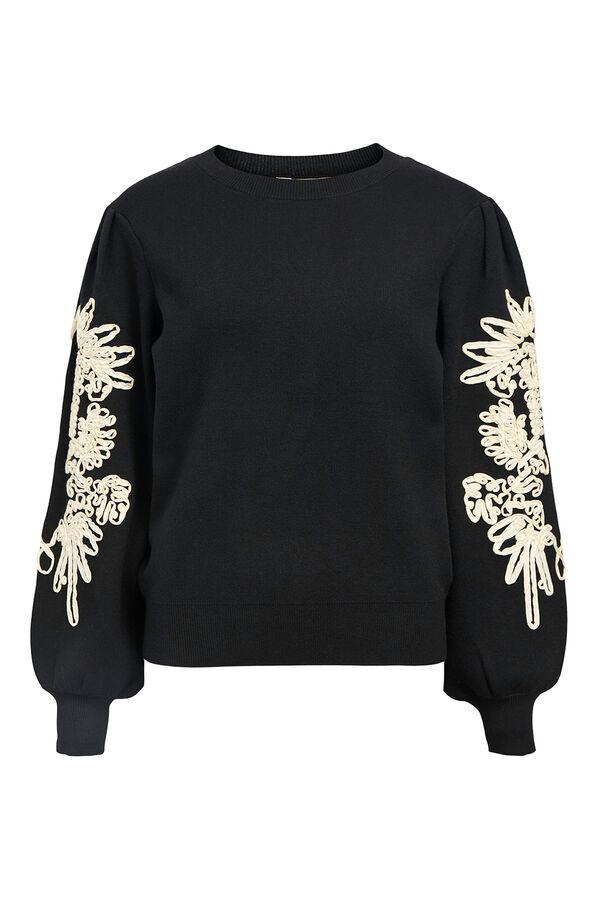 Object Jersey punto bordado Negro