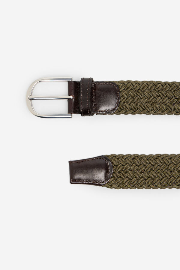 Cortefiel Cinto entran&ccedil;ado el&aacute;stico Verde