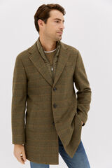 Cortefiel Abrigo cuadros Verde