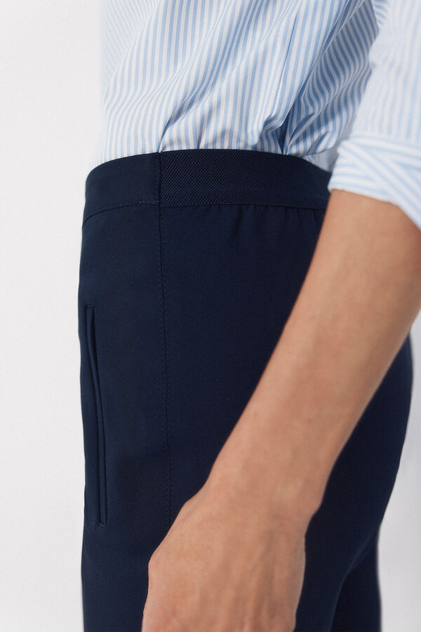 Cortefiel Pantal&oacute;n skinny el&aacute;stico Azul marino