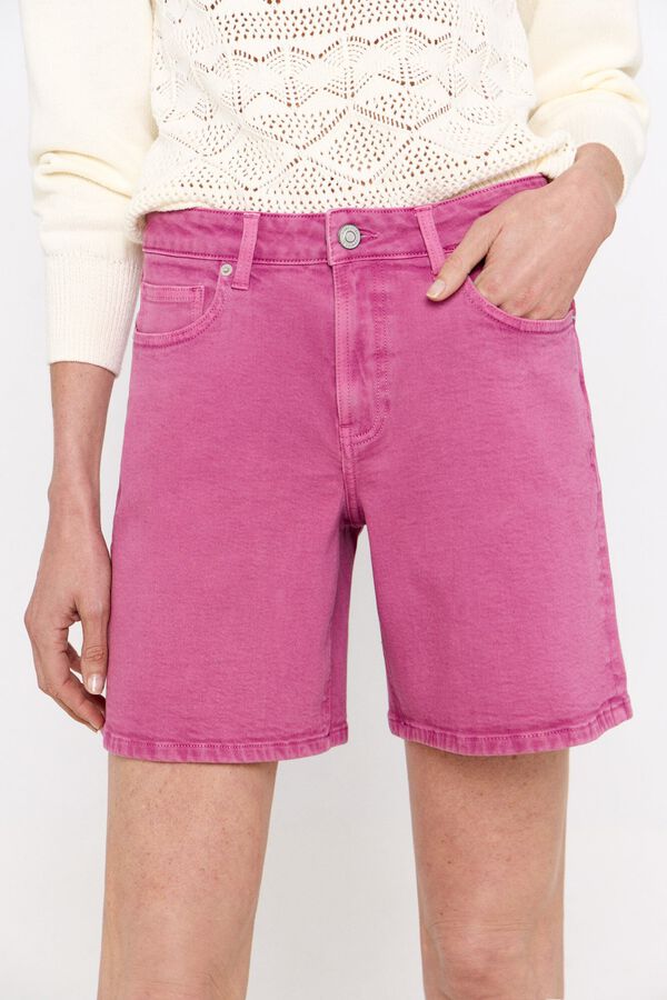 Cortefiel Bermuda vaqueira conforto Roxo