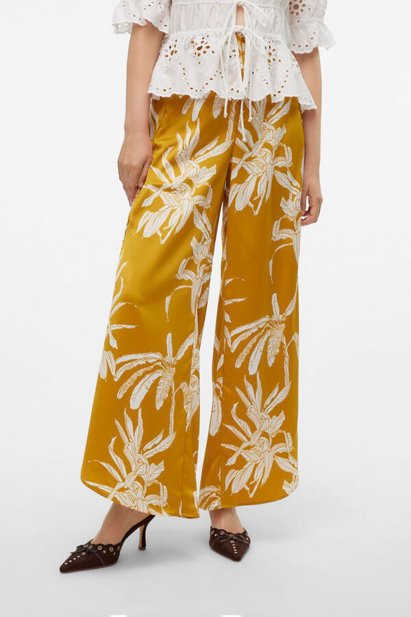 Vero Moda Calças fluidas efeito acetinado  Verde