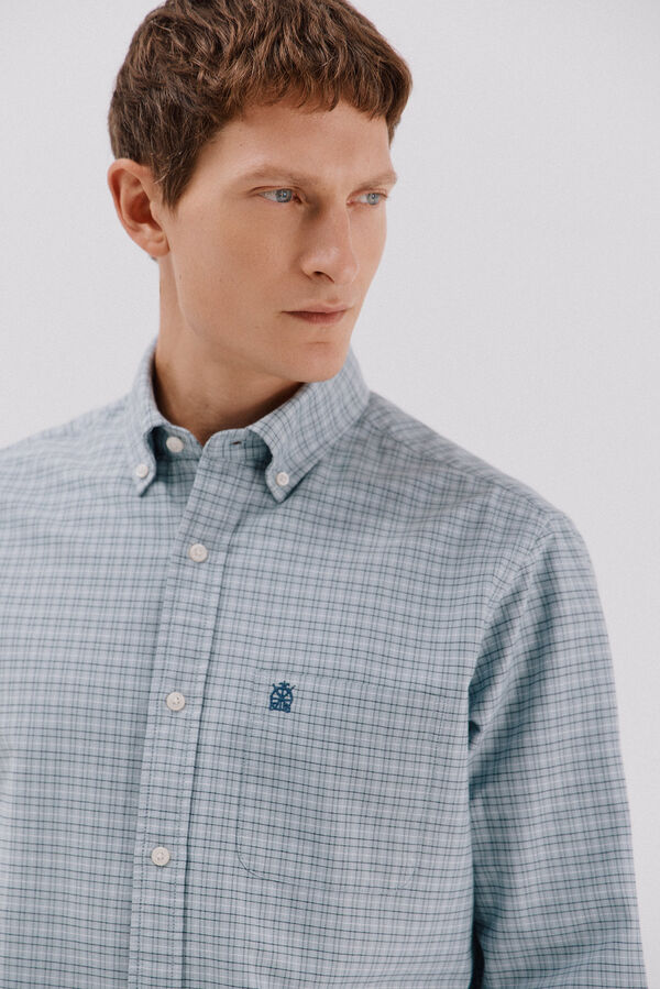 Cortefiel Camisa oxford xadrez Azul