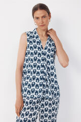 Cortefiel Blusa fluida com pregas Azul