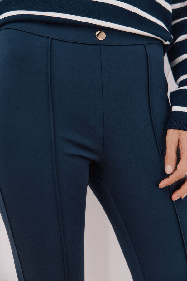 Cortefiel Leggings de malha femininas Azul