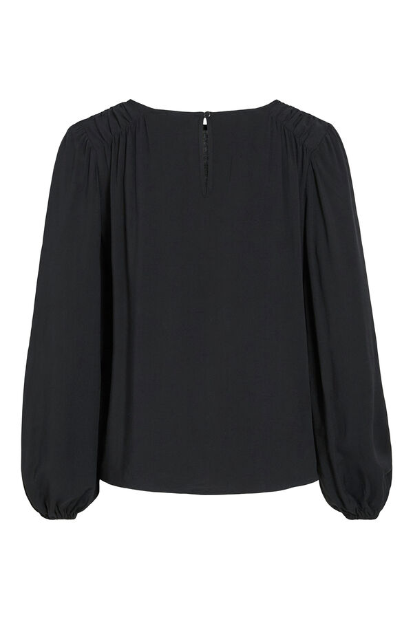 Vila Blusa manga comprida abalonada Preto