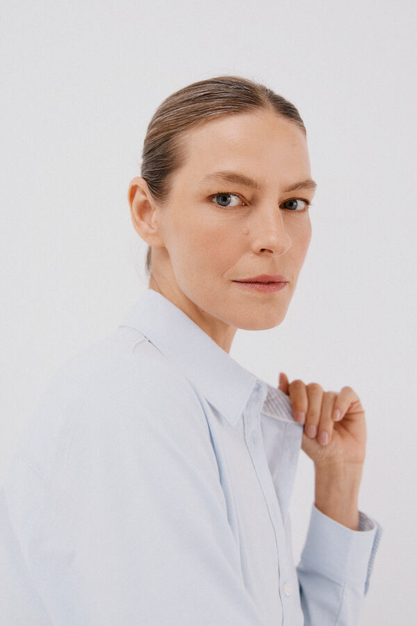 Cortefiel Camisa Algod&oacute;n Sostenible Azul