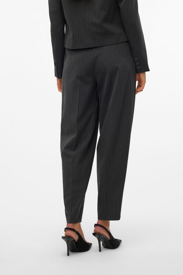 Vero Moda Pantalón tiro alto rayas Gris oscuro