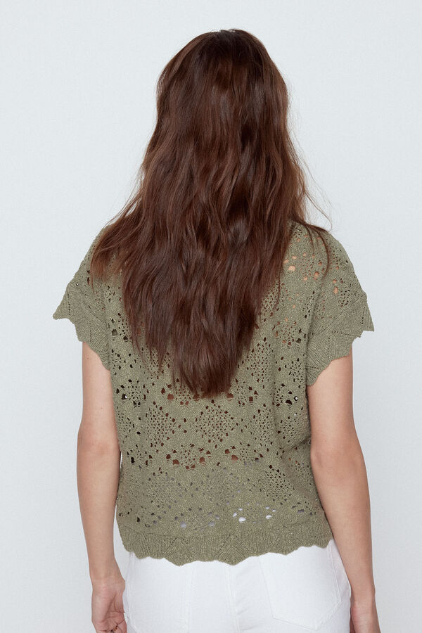 Slowlove Colete malha rendilhada Verde