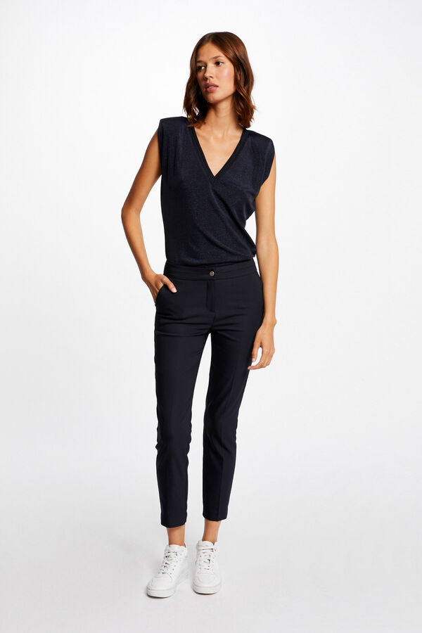 Morgan Calças city retas estilo curto Azul