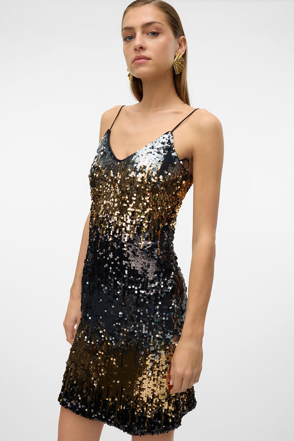 Vero Moda Vestido corto lentejuelas Negro