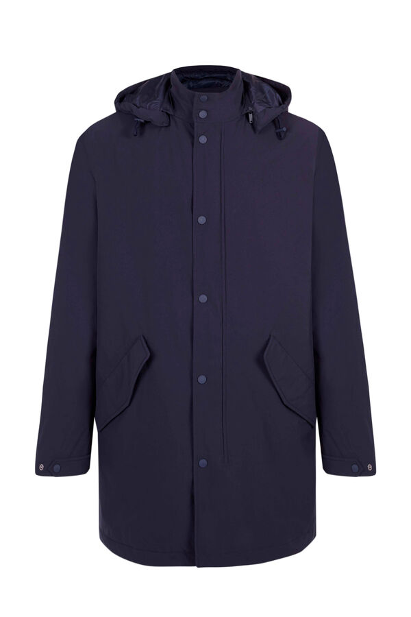 Cortefiel Impermeable con capucha Azul marino