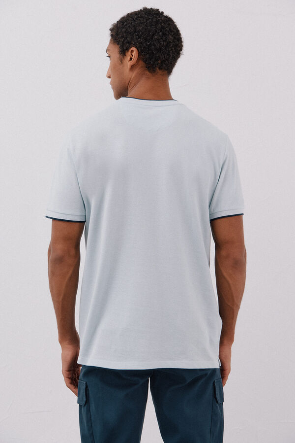 Cortefiel Camiseta com pontas de piqu&eacute; Azul