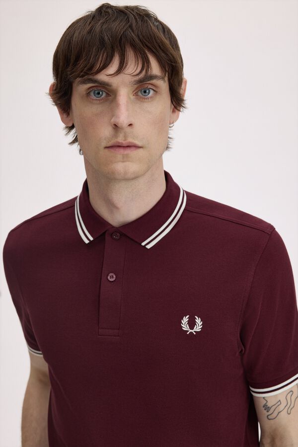Fred Perry Polo con dos tonos Fred Perry Granate