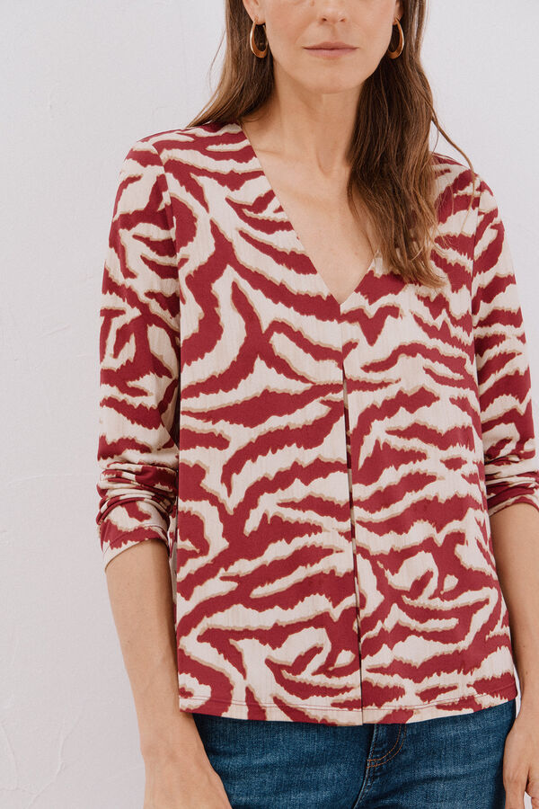 Cortefiel Top fluido pliegue Multicolor