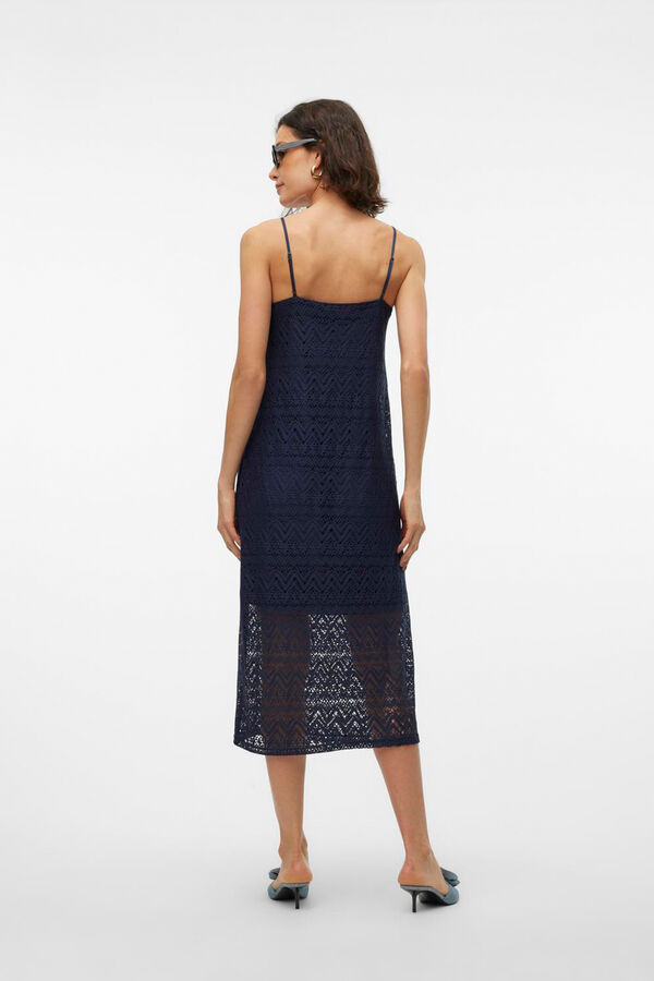 Vero Moda Vestido midi de tirantes Azul marino
