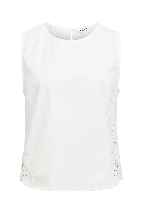 Object Top em algod&atilde;o bordado Branco