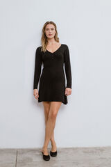 Vila Vestido curto de malha Preto