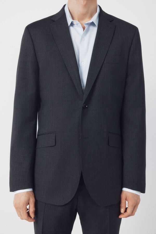 Cortefiel Blazer de fato liso COOLMAX&reg; Cinzento