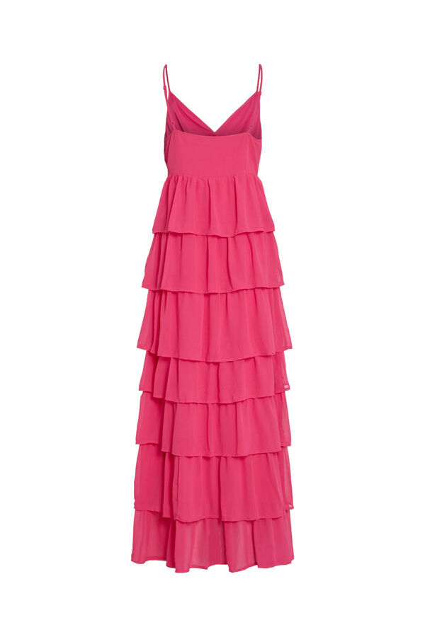 Vila Vestido de fiesta largo con volantes Rojo