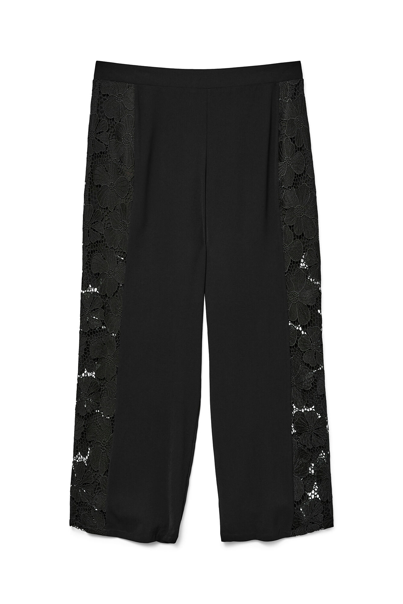 Vero Moda Curve Pantal&oacute;n ancho fluido con encaje talla grande