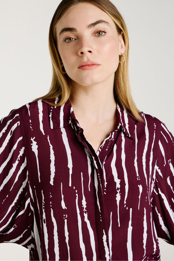 Vila Camisa estampada de viscosa Morado