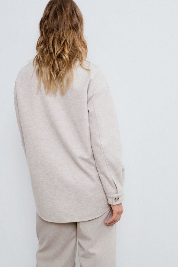 Vila Chaqueta camisera abotonada Beige