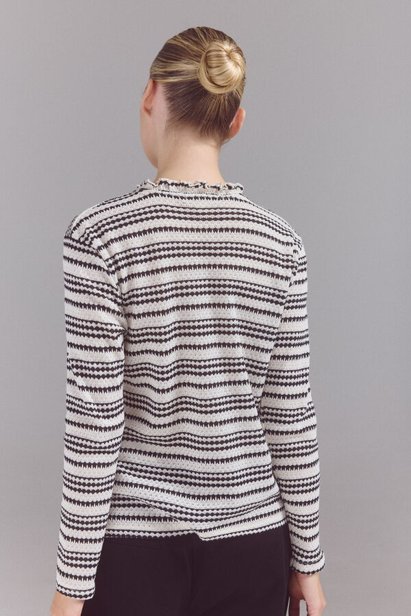 Slowlove Top rayas Estampado blanco