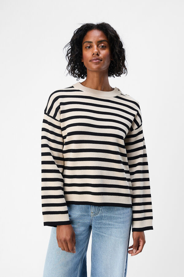 Object Camisola riscas botões Cinzento