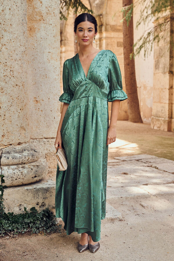 Pol&iacute;n Et Moi Vestido manga Francesa Amabella Verde