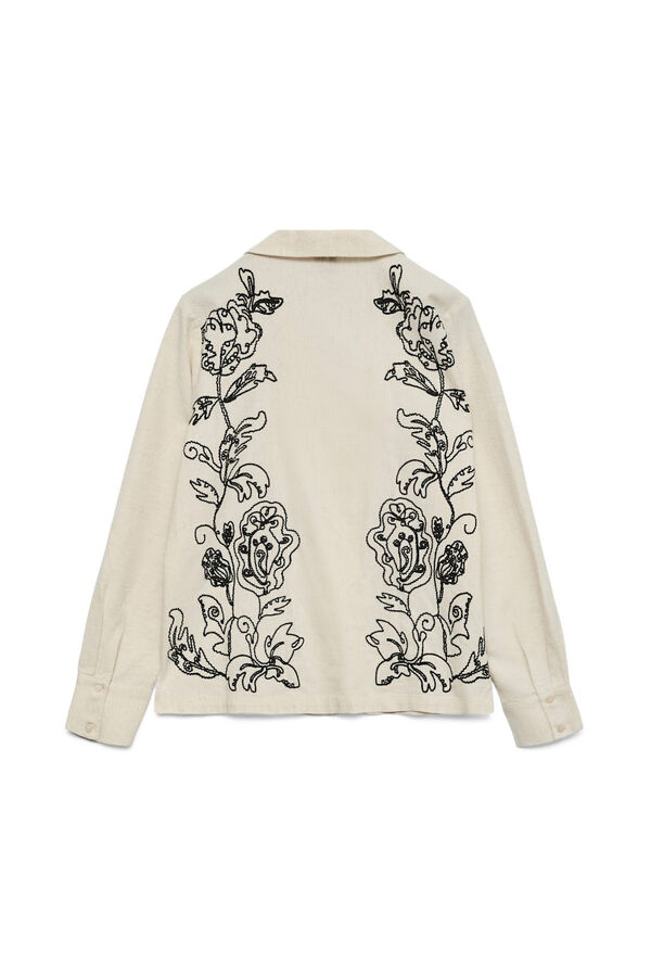 Vero Moda Camisa de lino estampada Beige