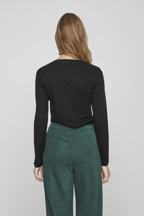 Vila Top de punto nudo Negro