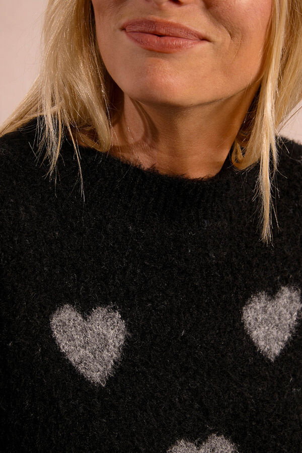 Molly Bracken Camisola de manga comprida com detalhe de cora&ccedil;&atilde;o Preto