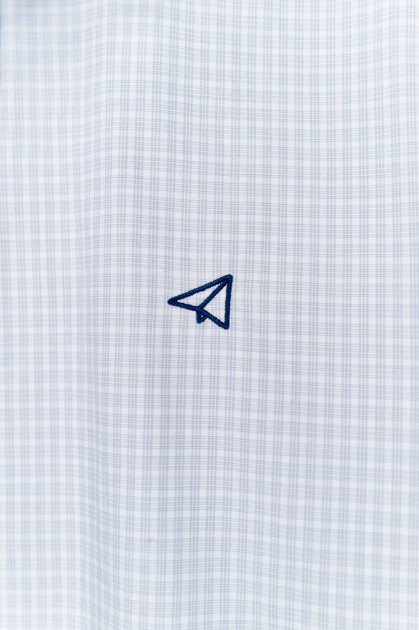 OOTO Camisa de popelina de manga comprida Azul