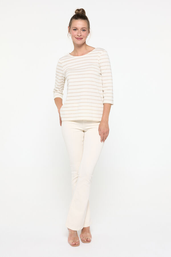 Vero Moda Top de algod&atilde;o com manga 3/4 e gola redonda  Cinzento